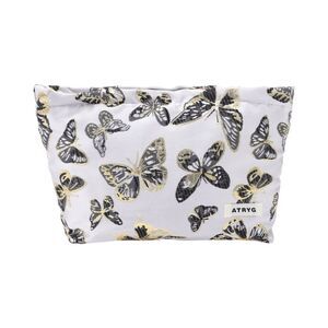 Butterfly Print Makeup Bag for Vacation Business Travel Black
